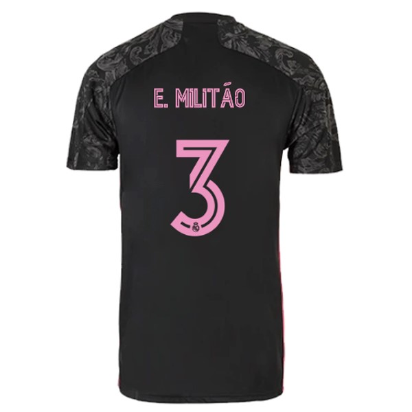 Camiseta Real Madrid Replica Tercera Ropa NO.3 E. Militão 2020/21 Negro